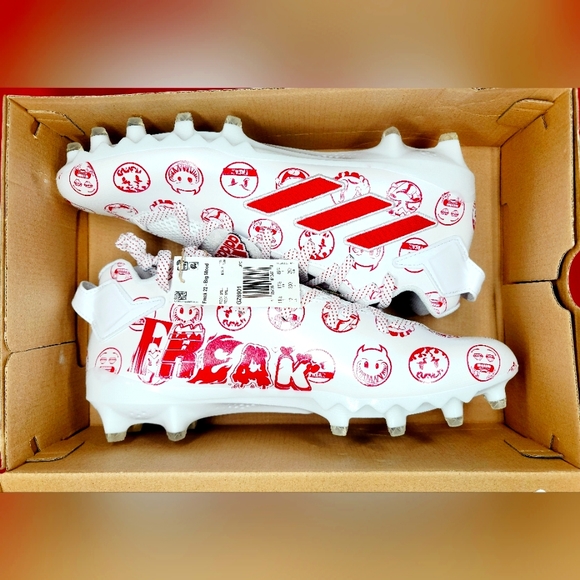 Adidas Freak 22 Big Mood DSG SM Emoj Football Cleats Mens Sz 12 White Red GZ6901
